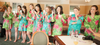 Green Large Fuchsia Floral Blossoms Robes for bridesmaids | Getting Ready Bridal Robes