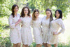 White Small Starry Floral Robes for bridesmaids