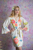 Smiling Blooms Pattern- Premium Ivory Bridesmaids Robes