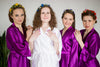 Silk Robes for bridesmaids in Solid Purple Color