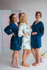 Tropical Delight Pattern- Premium Navy Blue Bridesmaids Robes