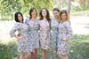 Light Blue Vintage Chic Small Floral Robes for bridesmaids