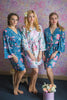 Whimsical Giggle Pattern- Premium Dusty Blue Bridesmaids Robes