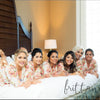 Floral Posy Bridesmaids Robes in White 