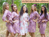 Amethyst Purple Faded Floral Robes for bridesmaids