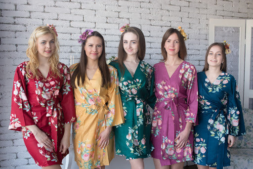 Dreamy Angel Song Pattern- Premium Copper Bridesmaids Robes 