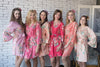 Dreamy Angel Song Pattern - Premium Pink Bridesmaids Robes 