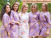Dusty Purple Faded Floral Robes for bridesmaids