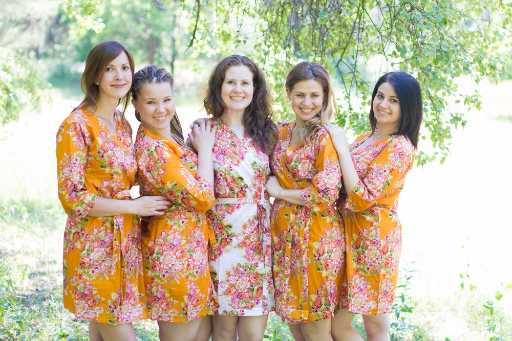 Mustard Robes for bridesmaids | Getting Ready Bridal Robes