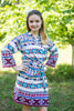 White Burgundy Aztec Geometric Robes for bridesmaids | Getting Ready Bridal Robes