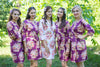 Eggplant Floral Posy Robes for bridesmaids | Getting Ready Bridal Robes
