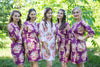 Eggplant Deep Plum Floral Posy Robes for bridesmaids | Getting Ready Bridal Robes