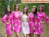 Fuchsia Faded Floral Robes for bridesmaids