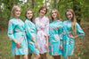 Aqua Faded Floral Robes for bridesmaids