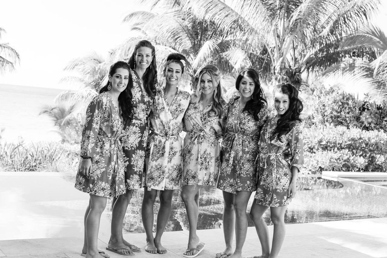 Mismatched Colorful Floral Posy Bridesmaids Robes