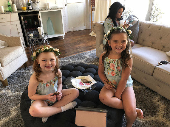 cute girl rompers, matching flower girl rompers