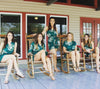 Dark Green Mismatched Styles Bridesmaids Rompers in Dreamy Angel Song Pattern