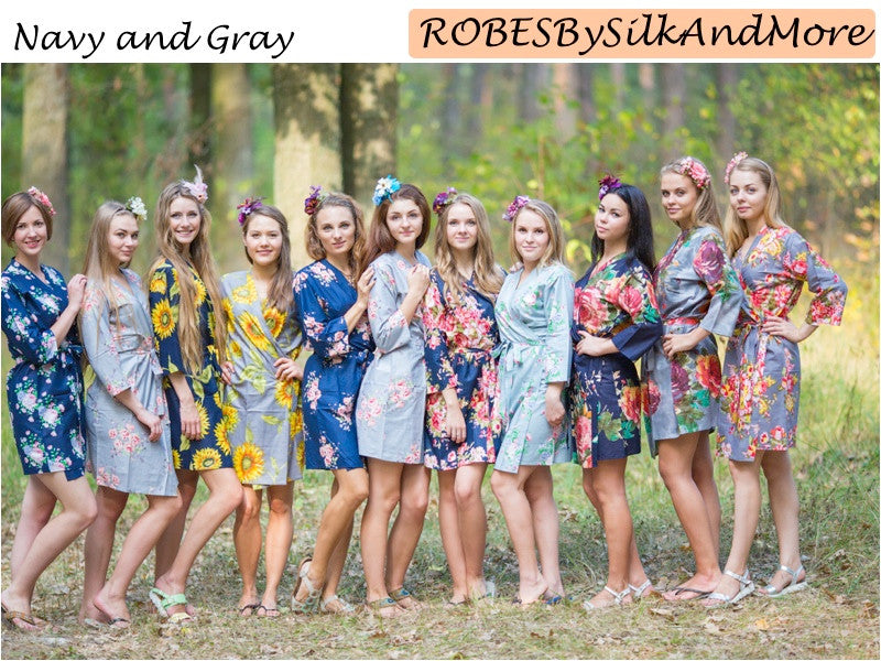 Navy and Gray Wedding Color Robes