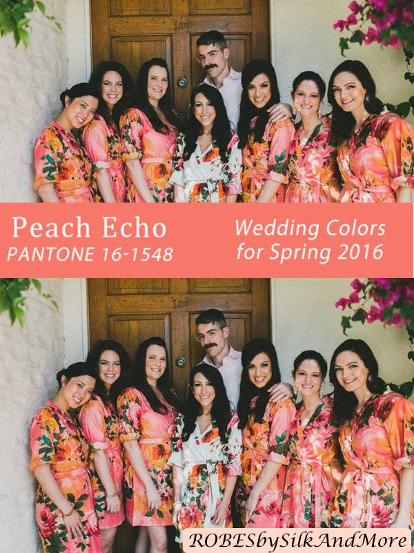 Peach Echo Bridesmaids Robes | Pantone Spring 2016 Colors