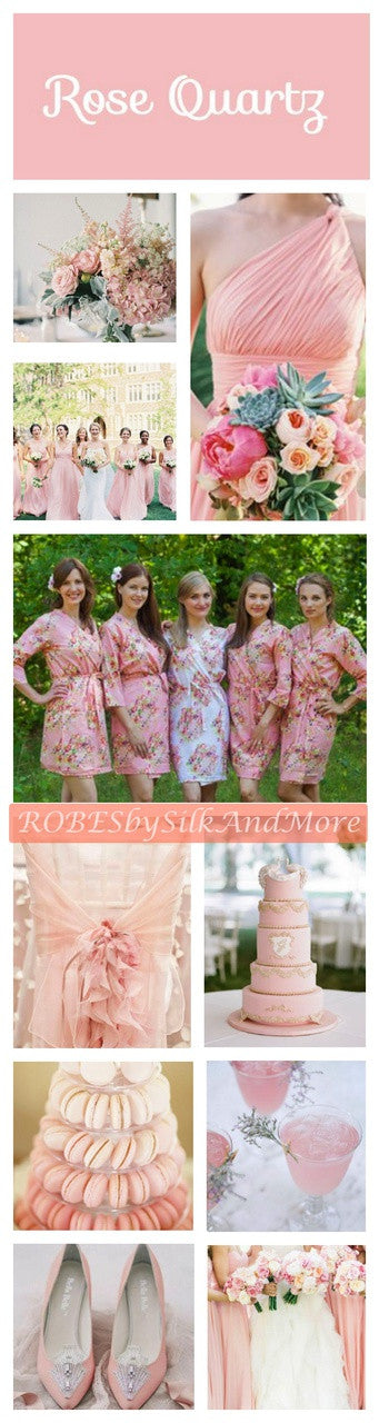 Rose Pink Floral Posy Robes for bridesmaids | Getting Ready Bridal Robes