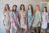 Whimsical Giggle Pattern- Premium Dusty Blue Bridesmaids Robes