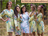 Light Yellow Blooming Flowers pattered Robes for bridesmaids | Getting Ready Bridal Robes