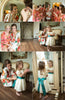 Coral Large Floral Blossom Robes for bridesmaids | Getting Ready Bridal Robes