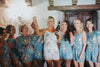 Peacock Blue Mismatched Styles Dreamy Angel Song Bridesmaids Rompers Set