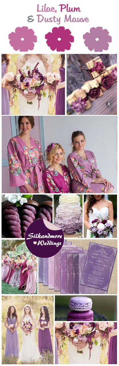Lilac, Plum and Dusty Mauve Wedding Color Palette