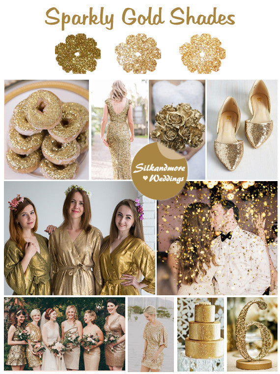 Sparkly Gold Shades Wedding Color Robes - Premium Rayon Collection