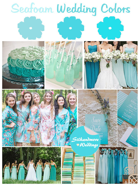 Seafoam Wedding Colors Palette robesbysilkandmore Seafoam Wedding Colors Palette robesbysilkandmore
