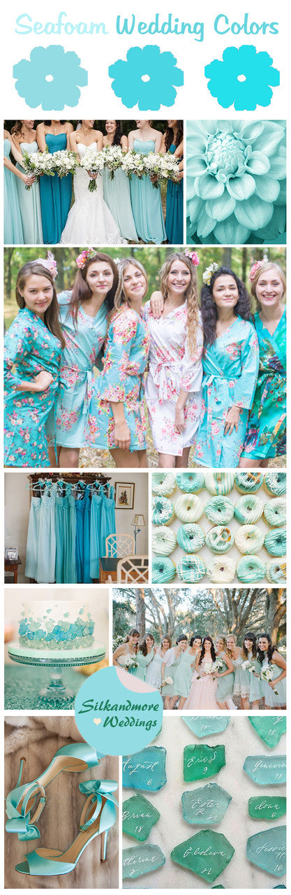 Seafoam Wedding Colors Palette robesbysilkandmore Seafoam Wedding Colors Palette robesbysilkandmore