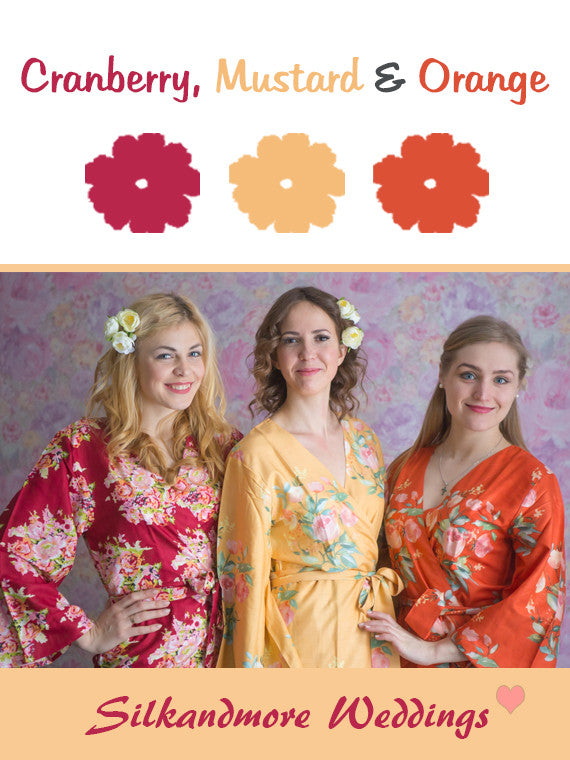 Cranberry, Mustard and Orange Color Robes - Premium Rayon Collection