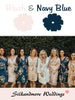 Blush and Navy Blue Wedding Color Robes - Premium Rayon Collection