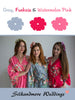 Gray, Fuchsia and Watermelon Pink Color Robes - Premium Rayon Collection