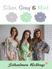 Silver, Gray and Mint Wedding Color Robes - Premium Rayon Collection