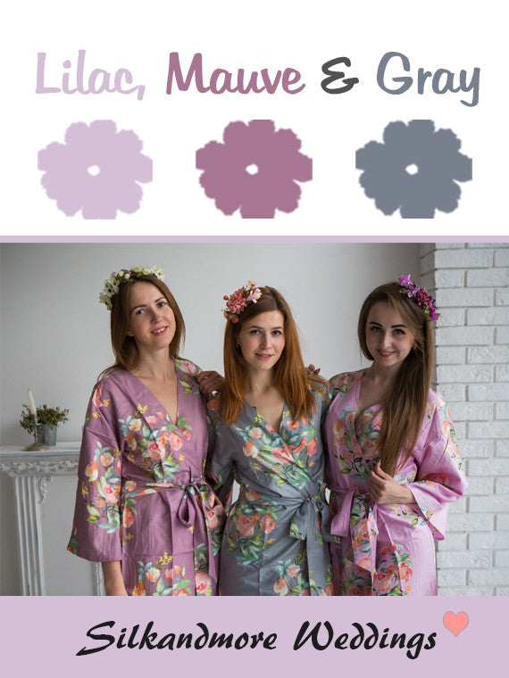 Lilac, Mauve and Gray Color Robes - Premium Rayon Collection