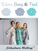 Silver, Gray and Teal Wedding Color Robes - Premium Rayon Collection