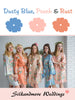 Dusty Blue, Peach and Rust Wedding Color Robes- Premium Rayon Collection