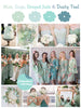 Mint, Sage, Grayed Jade and Dusty Teal Wedding Color Robes- Premium Rayon