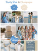 Dusty Blue and Champagne Wedding Color Robes- Premium Rayon Collection
