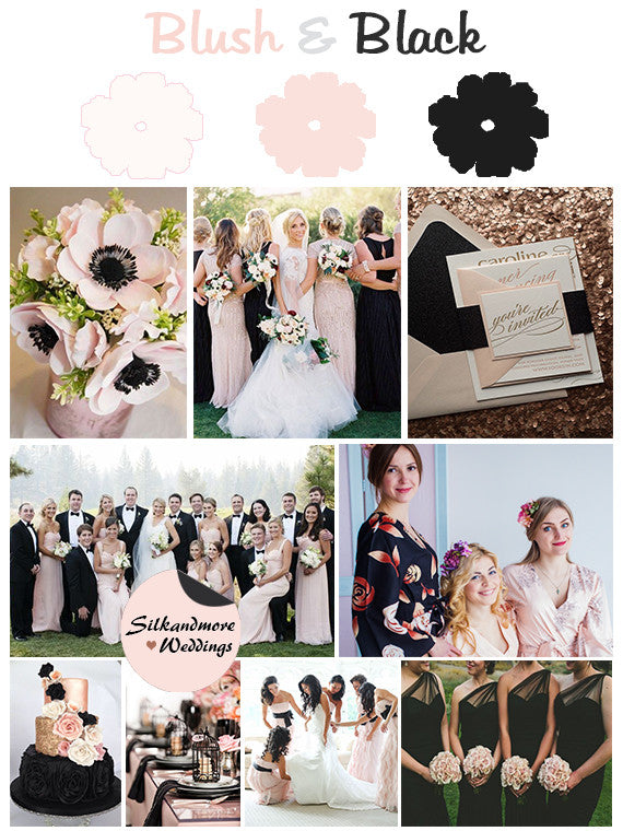 Black and Blush Wedding Color Robes