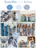 Dusty Blue, Silver and Gray Wedding Color Robes - Premium Rayon Collection