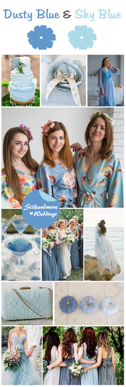 Dusty Blue and Sky Blue Wedding Color Palette