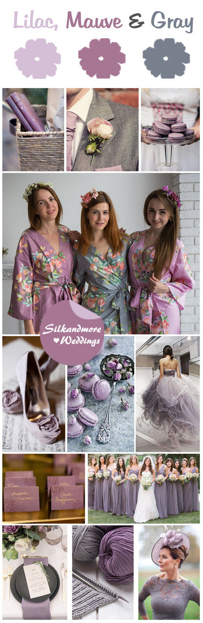 Lilac, Mauve and Gray Color Robes - Premium Rayon Collection