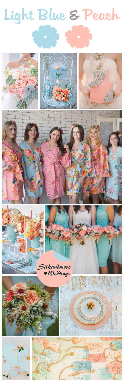 Light Blue and Peach Wedding Colors Palette - Main Image