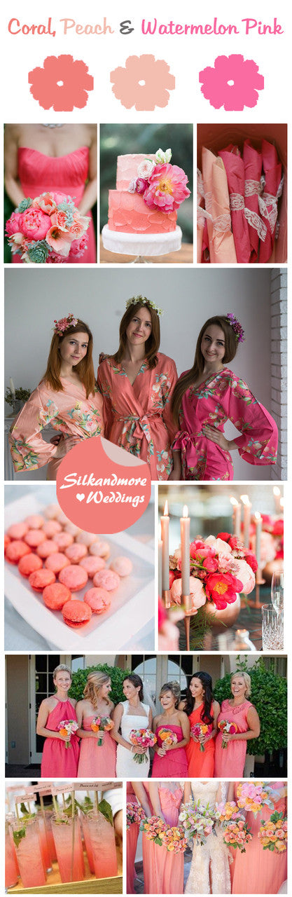  Coral, Peach and Watermelon Pink Wedding Color Palette