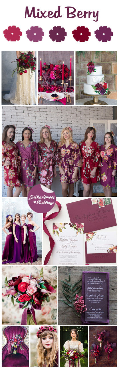 Mixed Berry Wedding Color Robes - Wedding Color Palette ...