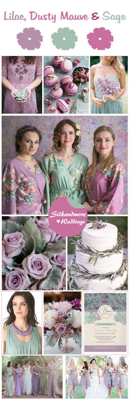 Lilac, Dusty Mauve and Sage Color Robes - Premium Rayon Collection