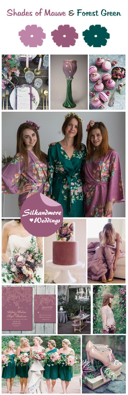 Shades of Mauve and Forest Green Color Robes - Premium Rayon Collection 
